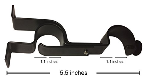 Tejatan Double Curtain Rod Brackets (Set Of 4, Black) #TOP5