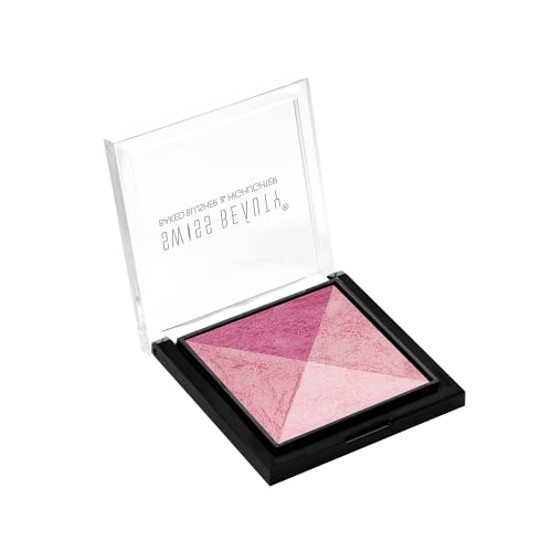 Swiss Beauty Mini Baked Shimmer Blusher And Highlighter Palette For Face Makeup| Multicolor-3, 7 Gm | - Image 2