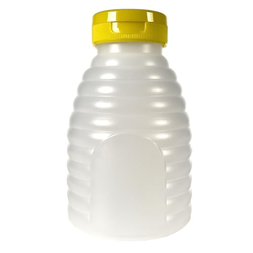 Pinnacle Mercantile Refillable HDPE Plastic Honey Bottles - Easy Squeeze, leak-proof, BPA-Free, and Made in USA 8oz pack of 6