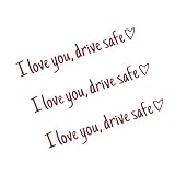 culycey 3 PCS I Love You Drive Safe Car Mirror Stickers, Car Window Decal, Cute Stickers for Women, Decal for Window, Mirror, Tumbler, and Water Bottle (Red)