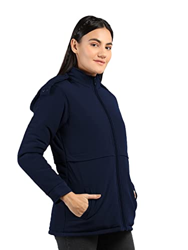 Image of CHKOKKO Women's Winter Quilted Jacket Navy Blue Size L