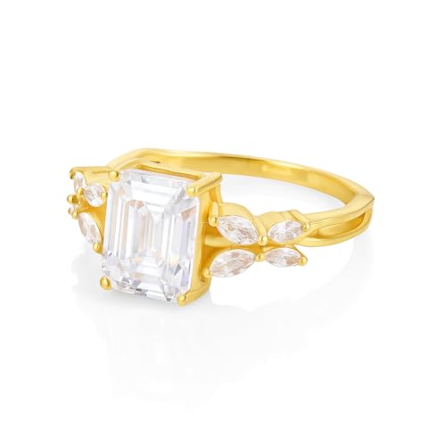 2.5CT Elongated Cushion Cut Moissanite Engagement Ring for Women 14K Solid Gold Nature-Inspired Wedding Anniversary Jewelry Promise Ring Gift for Her