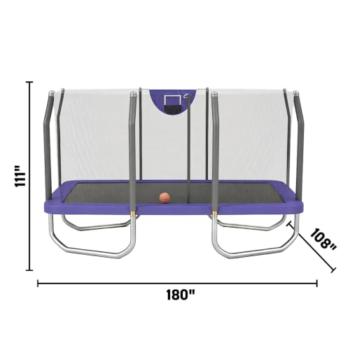 Image of Skywalker Trampolines 14X8 15x9 FT Rectangle Trampoline with Enclosure Net
