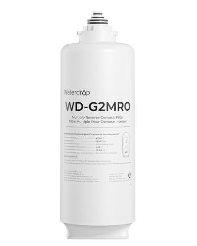 Waterdrop G2MRO Reverse Osmosis Filter, Replacement for G2 & G2MNR Reverse Osmosis System, 2-year Lifetime