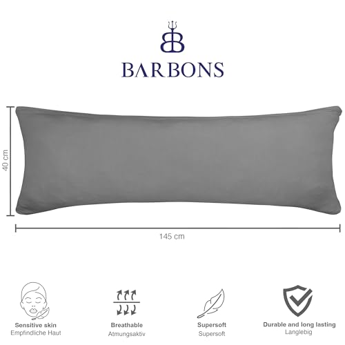 Barbons Seitenschläferkissen 40x145 Bezug 2er Set – 165 g/m² Oeko-TEX Zertifiziert Kissenbezug Kopfkissenbezug 100% Jersey Baumwolle… – Ansicht 5