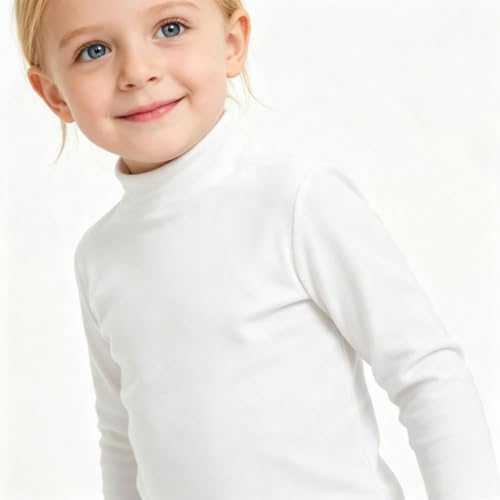 Image of Toddler Thermal Shirt Mock Turtleneck Girls Boys Top Long Sleeve