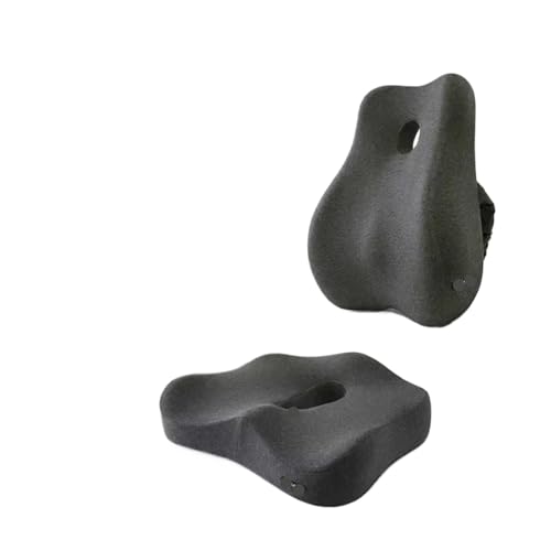 Cuscino ortopedico in memory foam per massaggio lombare, sedia da ufficio, sedile auto, supporto per glutei (nero)