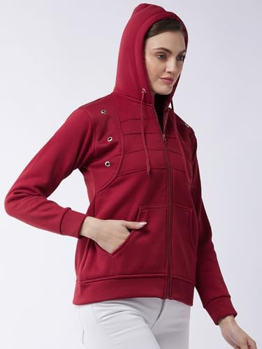 Image of Pivl Women's Fleece Blend Winter hooded Jacket.
