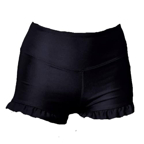 Girls Athletic Ruffle Shorts Yoga Dance Shorts Glitter Bottoms Gymnastics Shorts