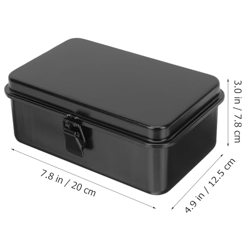 Ganazono 3141044977F Metal Toolbox - Heavy Duty Portable Tool Box With Handle - Solid Metal Locking Latches - Scratch Resistant Finish Heavy Duty Tin Tool Box Small thumb #1