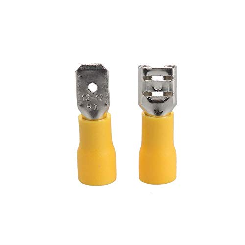 Conectores de aislamiento macho/madre, Kit de 330 terminales crimpado horquilla for cable eléctrico, aislados, hembra y macho, surtidos