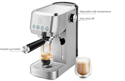 CASABREWS-Espresso-Machine-20-Bar-Stainless-Steel-Cappuccino-Latte-Machine-with-Steam-Frother-for-Home-49oz-Water-Tank-Silver CASABREWS Espresso Machine 20 Bar Stainless Steel Cappuccino Latte Machine with Steam Frother for Home 49oz Water Tank Silver