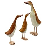 Figuras de pato para decoración del hogar: con un diseño único y delicado, esta escultura de madera puede ser una delicada decoración de escritorio. mini estatua de pato