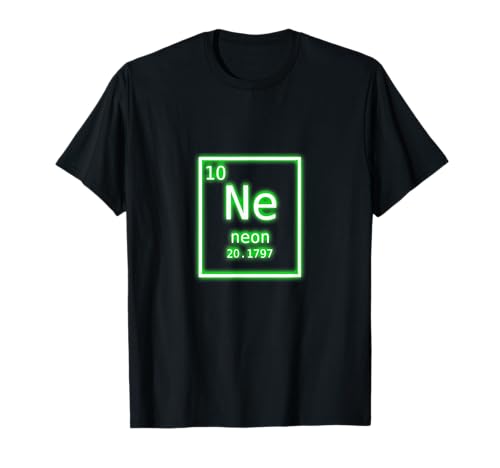 Neon Element Green Periodic Table Chemistry Nerd Costume T-Shirt Small