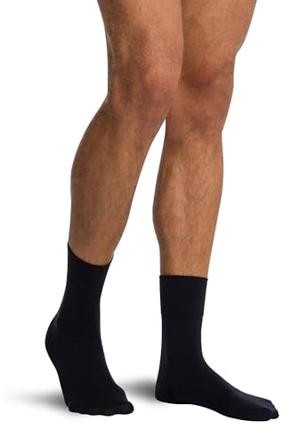 Wolford Men's Cotton Velvet Socks Soft Touch Breathable Knit Seamless Toes Comfortable Cuff Lightweight Fit admiral Blue, US (Shoe Size) 10-11