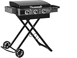 Plancha à gaz avec Chariot Pliable et Portable Firo   7,5 KW   Noir