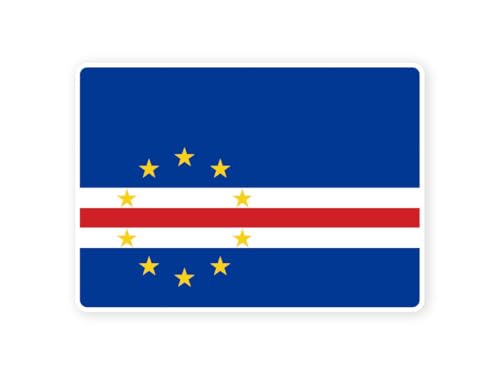 Sticker drapeau CAP VERT verdois 10cm(S) - 28cm(XL) autocollant bord blanc (taille S : 10cm x 7cm)
