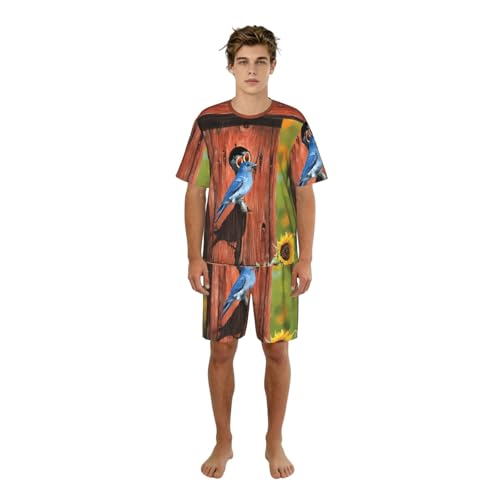 Pyjama court d'été frais et respirant avec short et manches courtes pour homme