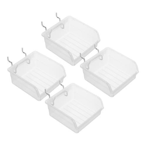 iplusmile 4 Piezas Caja Organizadora para Pegboard Unidades Resistente y Transparente con Soporte para Garaje y Taller Almacenamiento Práctico para Tornillos Tuercas y Herramientas Pequeñas