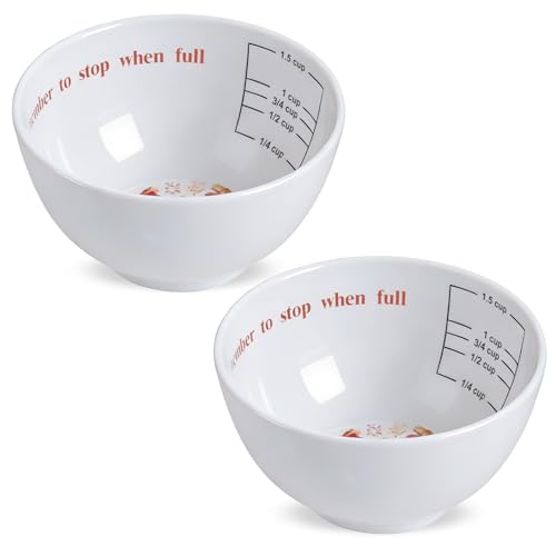 Yuecda 2 Pieces Portion Control Bowl Measuring Bowls Food Measuring Cups Portion Control Containers for Adults Weight Loss Bariatric Diabetes Healthy Eating