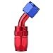 AUTO Adaptateur de refroidisseur d'huile à raccord pivotant pour tuyau de carburant AN8, tuyau de conduite de carburant en acier inoxydable Nylon avec raccord tournant(45 °)