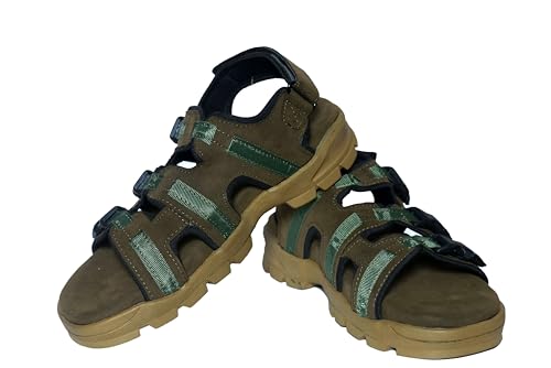 Image of Men's Suede Sports Sandals | Adjustable Strap Design | Lightweight Airmix Sole | Comfortable Sandals | Anti-Slip Casual Footwear | Olive-7