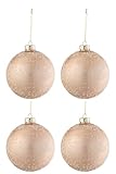 J-Line Décoration de Noël - Boules de faïence rose pastel