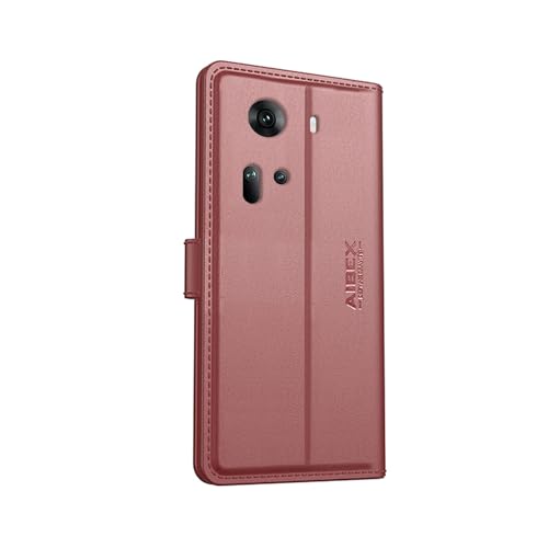Image of AIBEX Compatible for Oppo Reno 11 5G Flip Cover Leather Finish with Magnatic Closure | Inside TPU with Card Pockets | Wallet Stand | Complete Protection Flip Case -Brown
