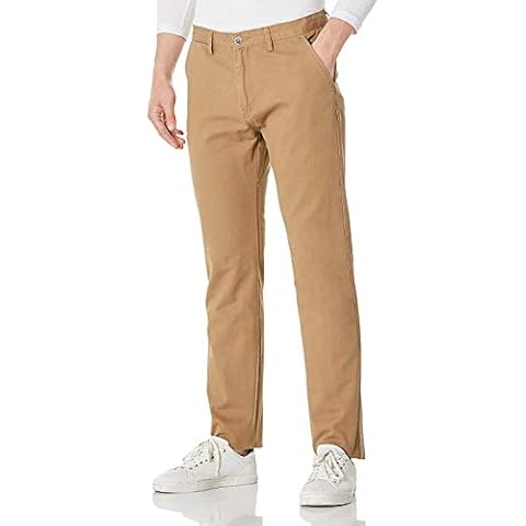 XIXVON Men's 100% Cotton Straight Fit Straight Leg Chino Pant Dark Khaki XPS9004C-34 Cover
