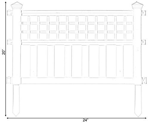 Gardenised QI003741.WL Garden Gate Patio Picket Fence Flower Bed Border White Vinyl Edging, 20.5 x 24 by Gardenised - Image 6