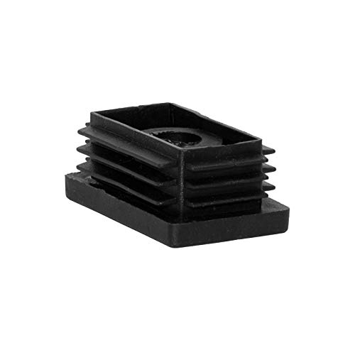 Image of Flyshop Black M8 Threaded Tube End Plastic Rectangle Blanking Caps | 30 mm x 50 mm, 4 Pcs