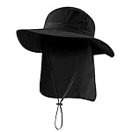 Home Prefer Outdoor UPF50+ Mesh Sun Hat Wide Brim Fishing Hat with Neck Flap Sun Hat for Men Women
