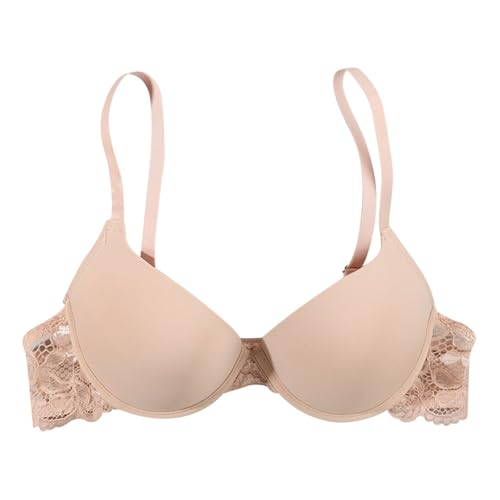 Sujetador liso con detalles de encaje refinado diseño moda mujer 2