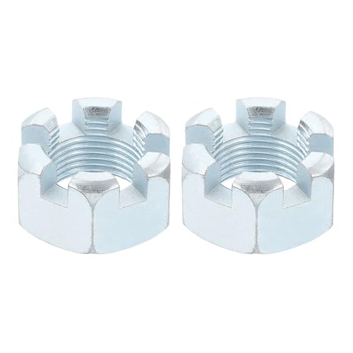 Écrou hexagonal fendu 1 1/8-12Unf QUARKZMAN en acier zingué pour mécanique - 2 pcs
