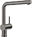 Produktbild BLANCO LINUS-S | Küchenarmatur in satin dark steel | Hochdruck | Mit herausziehbarem Schlauch | Rückflussverhinderer | Keramik Kartusche | Gesicherte Wasserqualität & wassersparend
