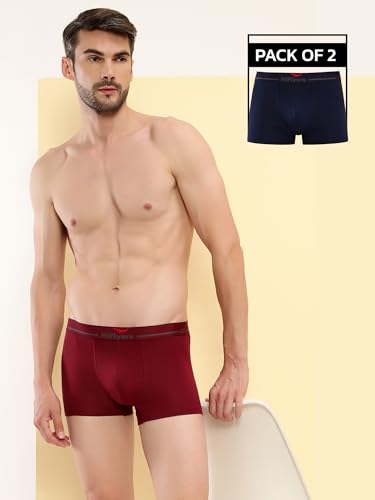 Image of HiFlyers Men's Cotton Spandex Odour-Free, Long Lasting Comfort, All Day Fresh and Confidence Dark Knight Collection Solid Trunks
