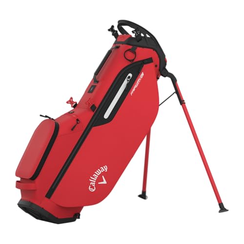 Callaway Golf Fairway C - Bolsa Ligera con Soporte 2025, Color Rojo Fuego/Negro/Blanco