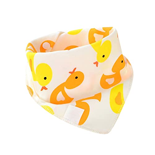 Bolukets Lalafanfan Gelbe Ente Kleidung Zubehör, Ente Plüschtiere Dreieckstücher Baumwoll Lätzchen Doppelkarikaturdruck Weiche Ente Plüschpuppe Verkleiden für 30cm Puppen Baby(Gelbe Ente) Cover