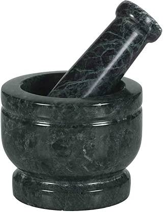 Krishna Products Mortar Pestle Natural Stone Grinder for Spices,Seasoning,Pastas & Guacamola Marble Masher
