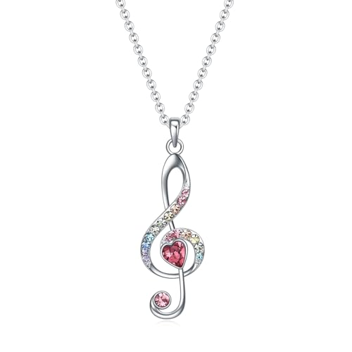 VEEHOO Music Note Necklace for Girls Women,Music Lover Jewelry Valentine's Day Christmas Gifts for Her