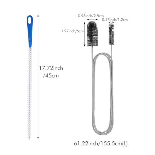 2 Stück Abflussreiniger Spirale, Doppelkopf-Rohrreinigungsbürste Edelstahl-Kanalreiniger, Abfluss Bürste, Abflussreiniger Sticks, Flexible Reinigungsbürste für Rohre für breite Rohre, Kanäle, Usw