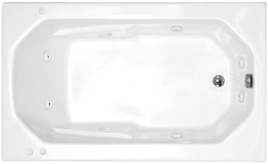 3660MWL Montserrat 60" x 23" Rectangular Whirlpool Tub Drain Location: Right, Finish: White, Trim Finish: Polished Chrome