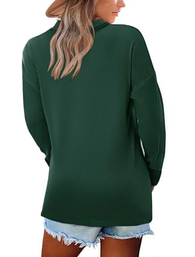 Image of Women's Long Sleeve Tops Fall Shawl Neck Tunic Tops for Leggings Casual Blouse Sweatshirt