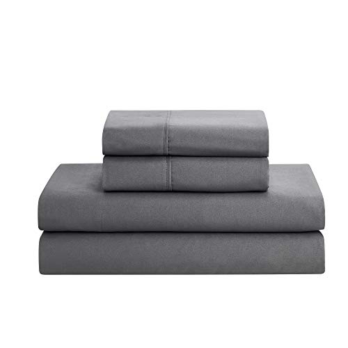 Image of King Size Comforter Set 8 Piece Bed in a Bag with Bed Skirt, Fitted Sheet, Flat Sheet, 2 Pillowcases, 2 Pillow Shams, King, Pintuck Gray
