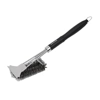 SANTOS 3-Kopf Grillbürste – Edelstahlborsten & Schaber – kraftvolle Reinigung für Grillroste – 44 cm Länge – austauschbarer Bürstenkopf – langlebig & effektiv – Ansicht 8