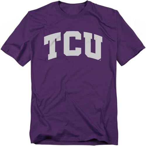 LOGOVISION TCU Texas Christian University School Name Arch Unisex Adult T Shirt, Purple, Medium