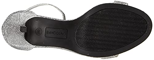 Bandolino Women's Madia Heeled Sandal, SilverFabric, 94