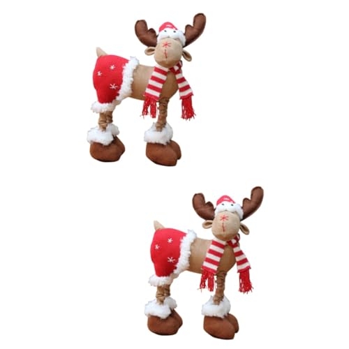ibasenice 2 STK Weihnachtsplüschtier Spielzeug Weihnachten plüschtier weihnachtskissen julfest Dekoration Geburtstags heusgen Hirsch-Skulptur Plüschwürfe Rentierfigur Plüschtiere