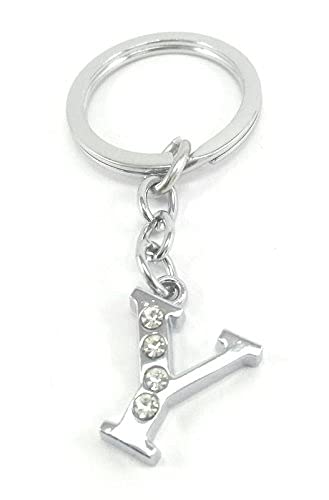 ShubhKraft Alphabet Letter Y Metal Keychain | Keyring | Keyholder For Mens & Womens - Boys & Girls or Bike, Car, Home Keys - Silver - Birthday Gift Item