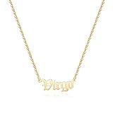 Aimber 18K Gold Plated Astrology Necklace for Women Jewelry,12 Zodiac Pendant Horoscope Constellations Necklace(Letter,Virgo)